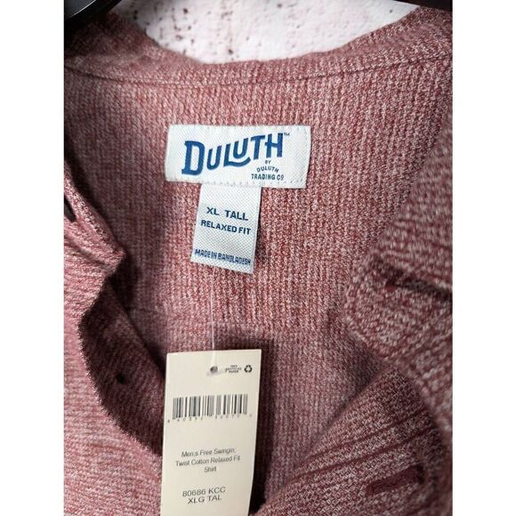 Duluth Trading Company Relaxed Fit Heather Red Flannel Button up Shirt Men's Siz - Picture 3 of 9